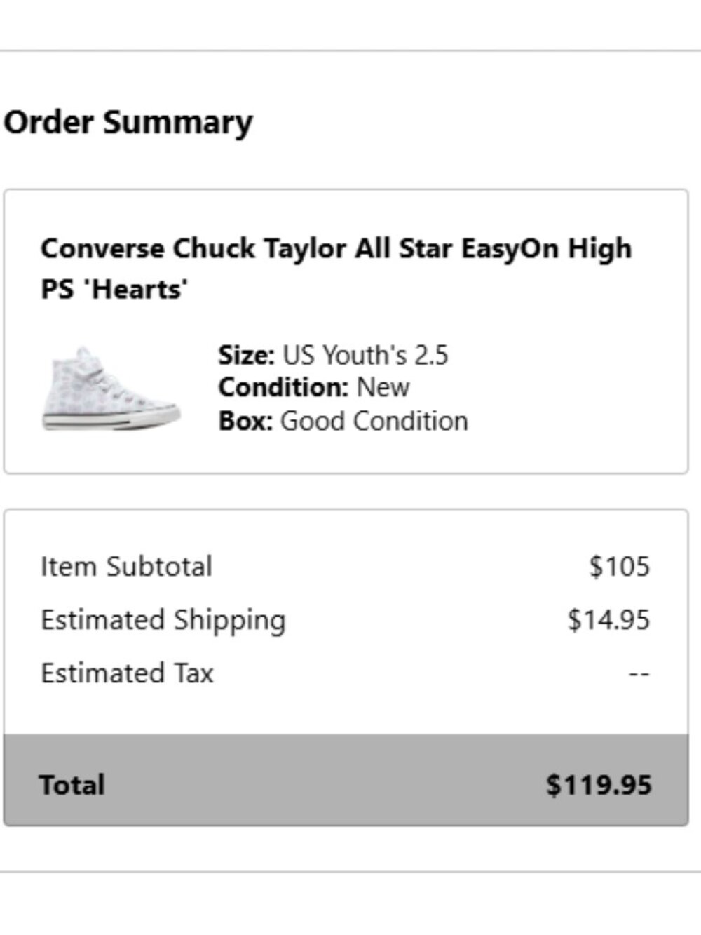 Converse Chuck Taylor All Star Easy On "Happy Hearts" Kids Youth Size 2.5 NIB - Picture 12 of 12